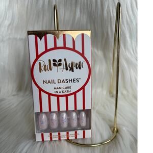 Red Aspen Nail Dashes- Parker's Popcorn (Pink Sparkly Coffin Nails)